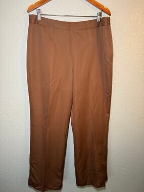 Pendleton Womens Cotton Silk Blend Brown Slacks Plus Size 16